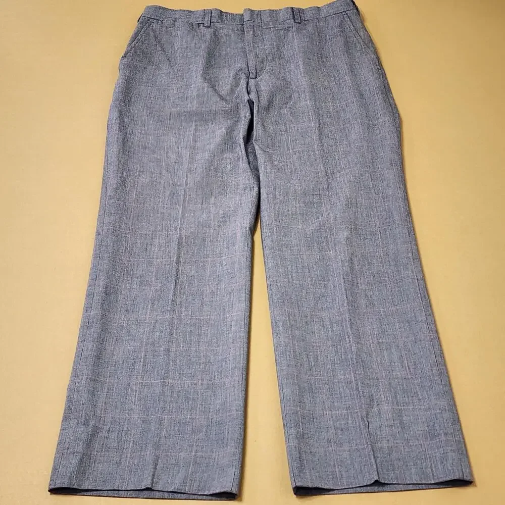 The Man's Shop Suit Mens 46 36x28 Gray Tweed Plaid 2 Piece Short Classic Fit